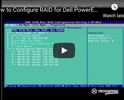 For the <b>Optiplex</b> when in UEFI mode you hit F12 and click on device configuration, that will get you into the <b>RAID</b> BIOS, same thing as hitting CTRL+I. . Dell raid on